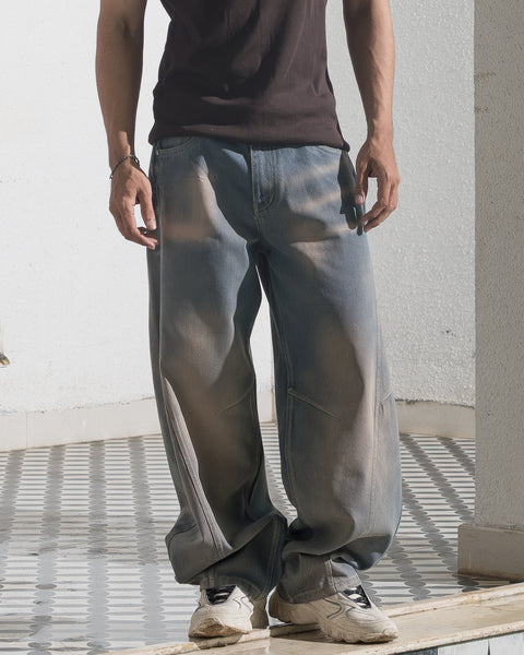 Barrel Fit Denim (Ash Blue)