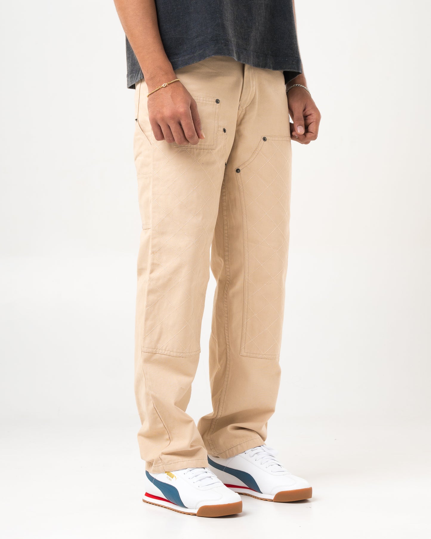 Diamond Work Pants (Beige)