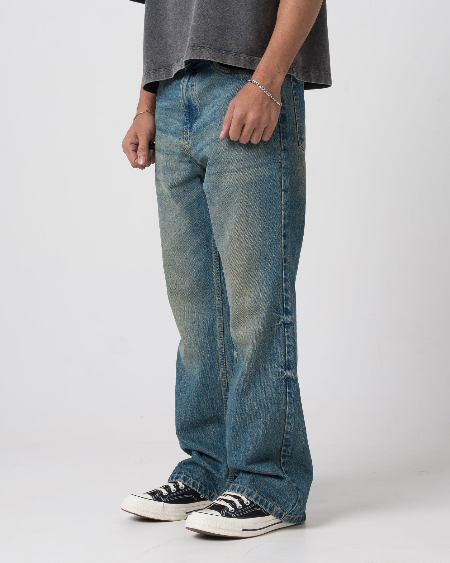 Vintage Bootcut Denim (Sun-faded Blue)