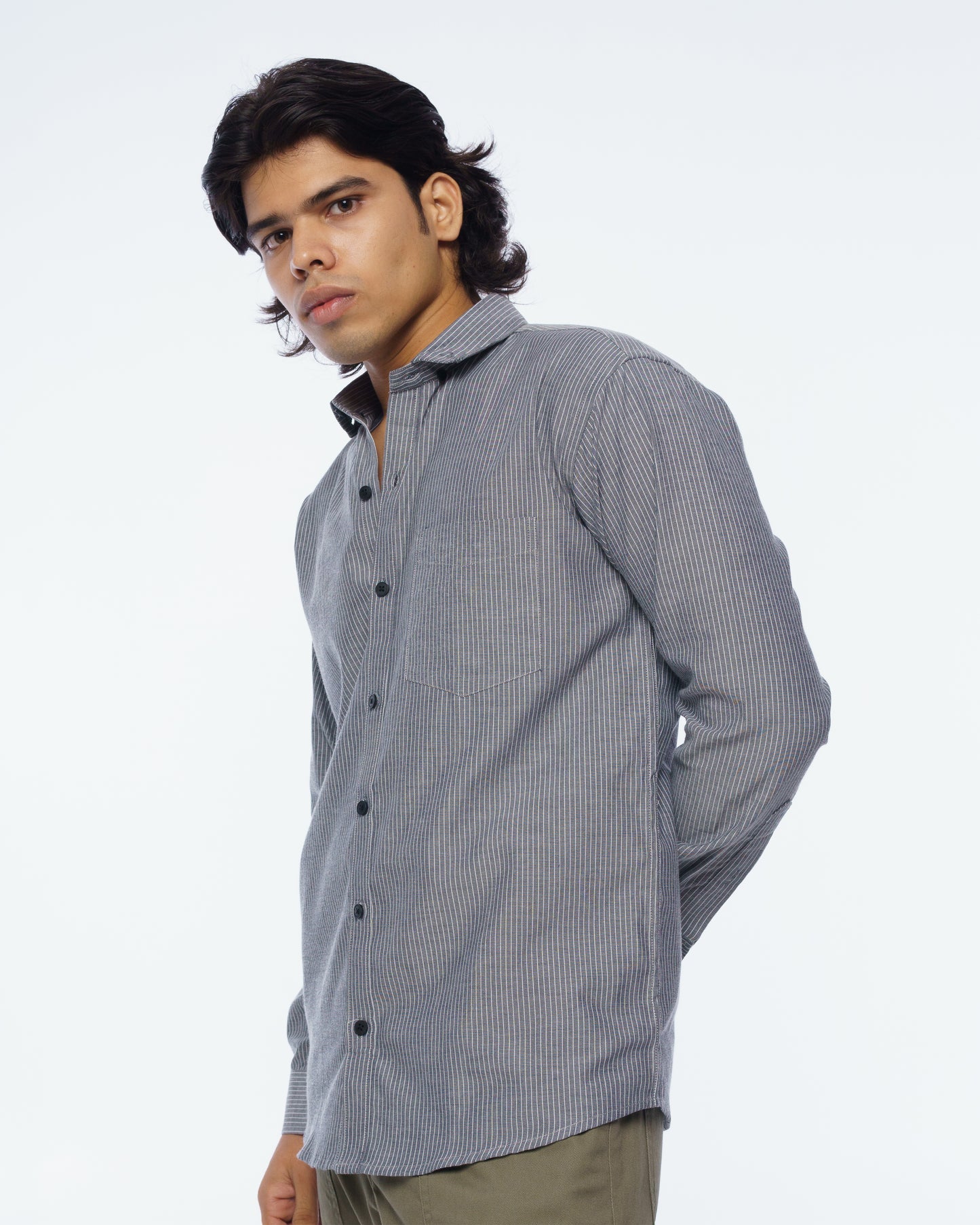 Striped Shirt (Grey)
