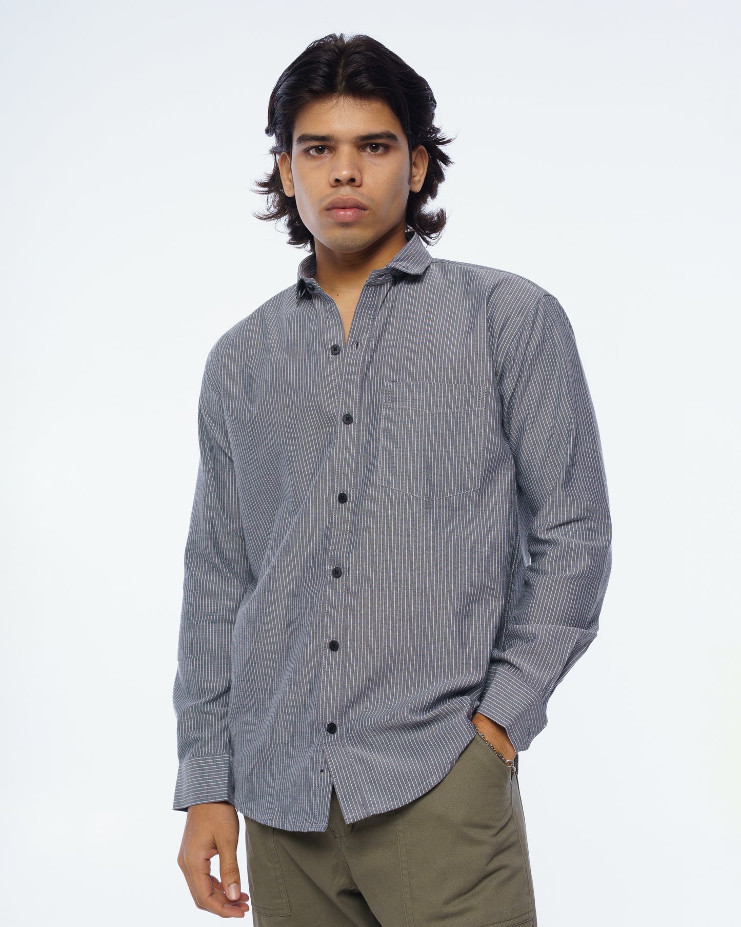 Striped Shirt (Grey)