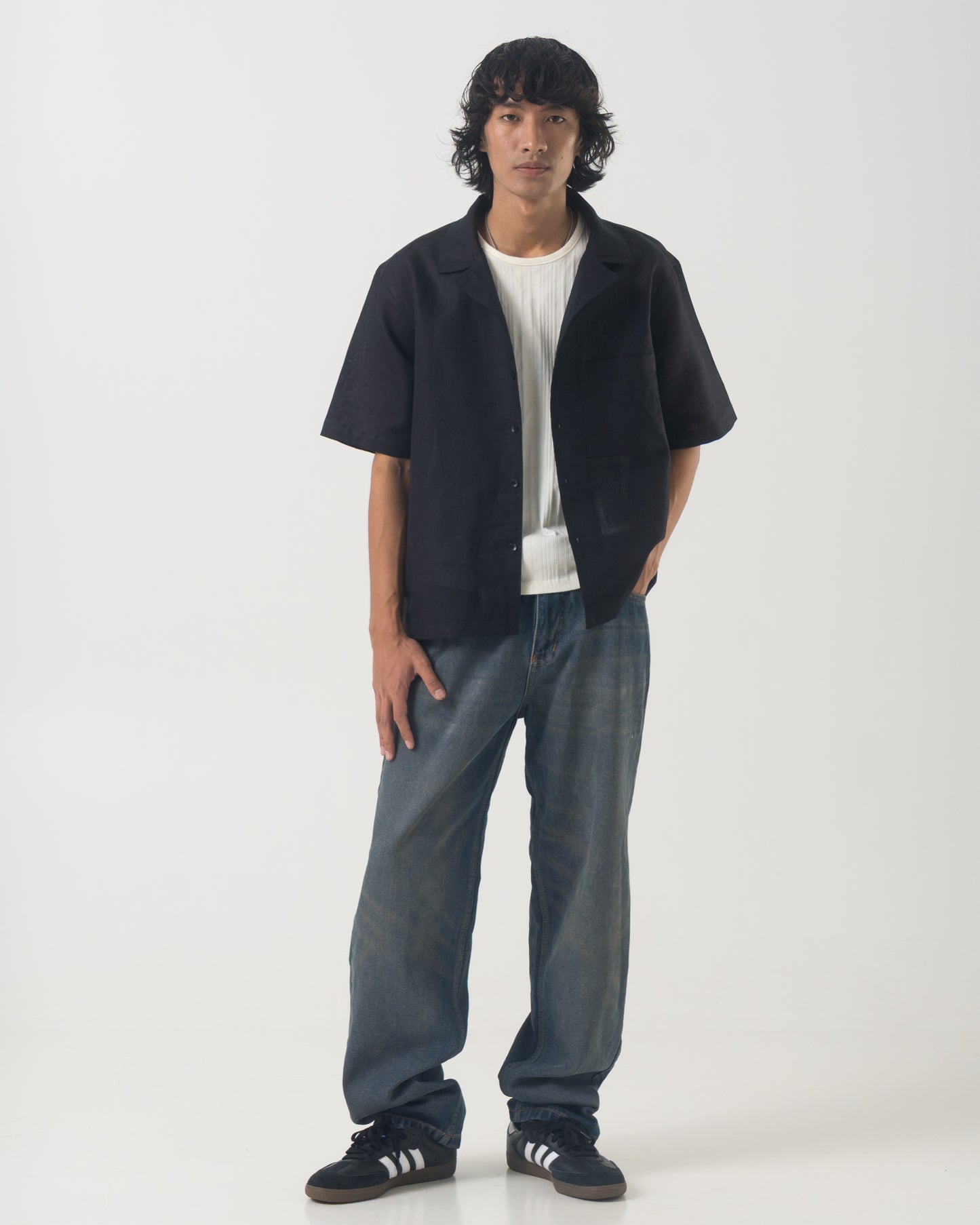 Studio Camp Shirt (Linen - Black)