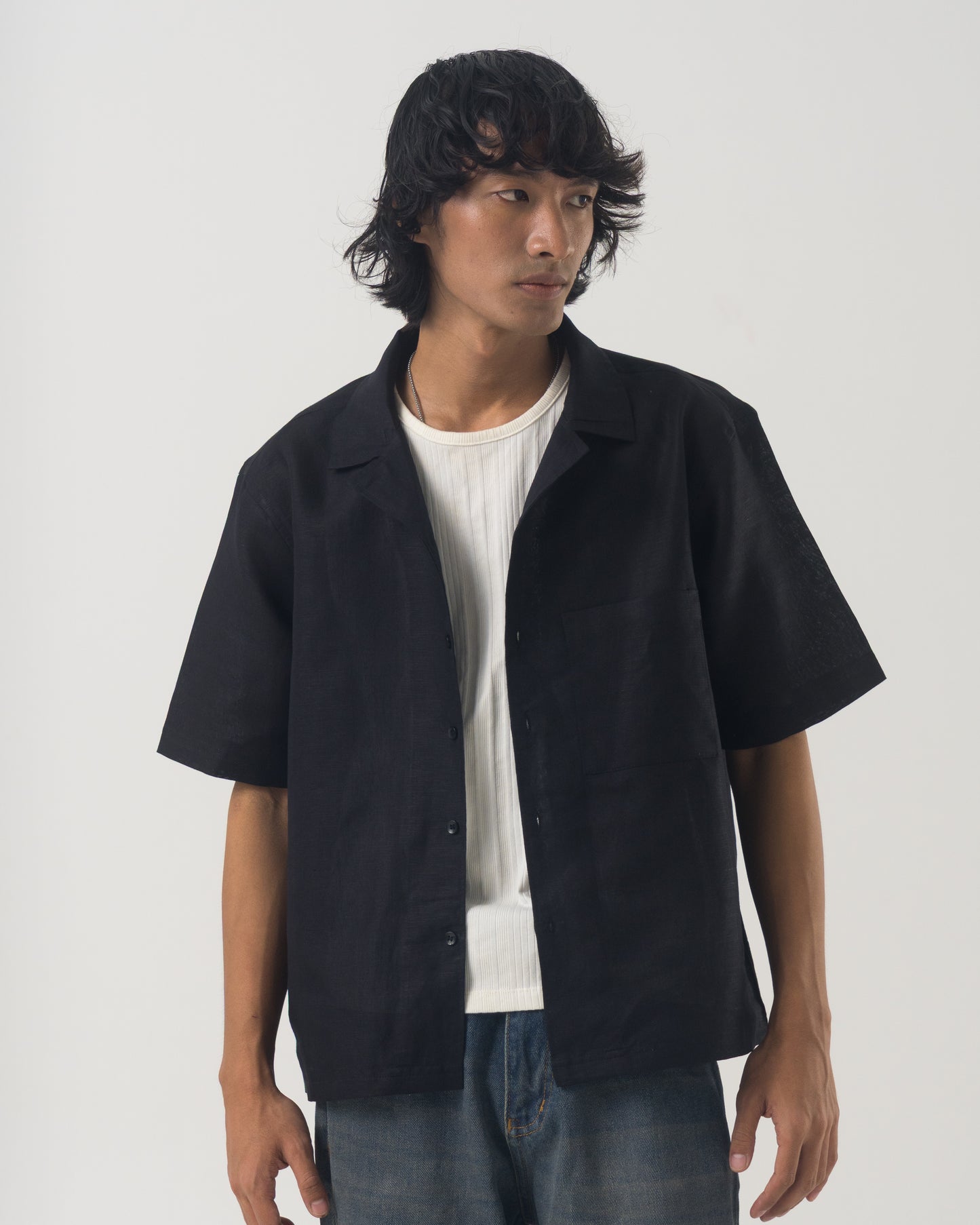 Studio Camp Shirt (Linen - Black)