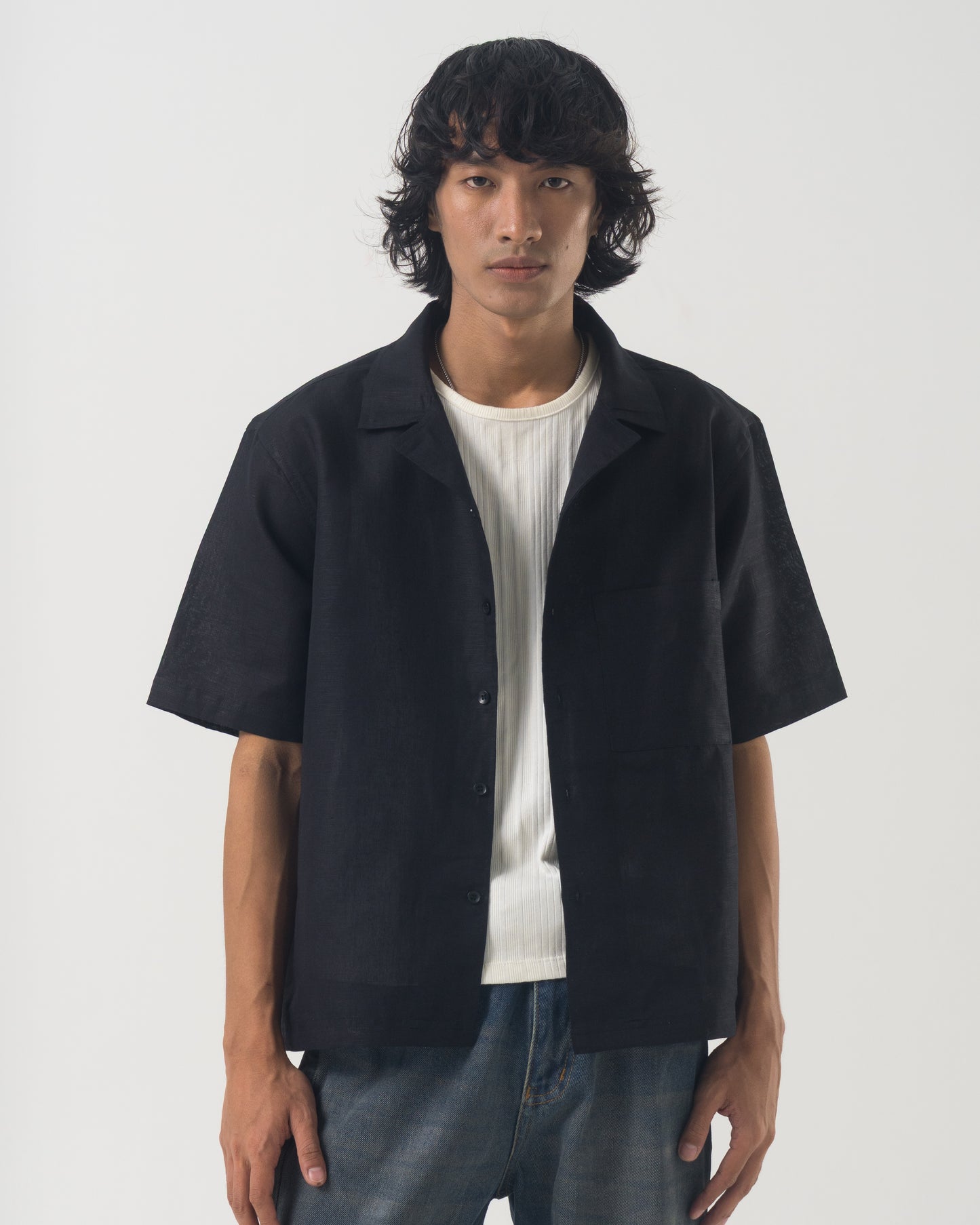 Studio Camp Shirt (Linen - Black)