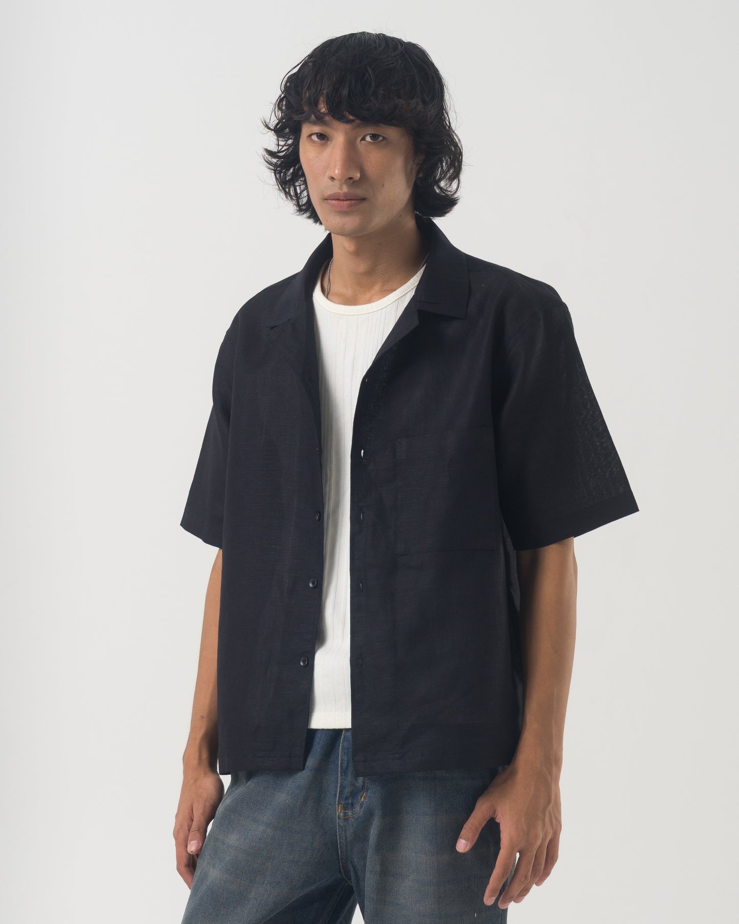 Studio Camp Shirt (Linen - Black)
