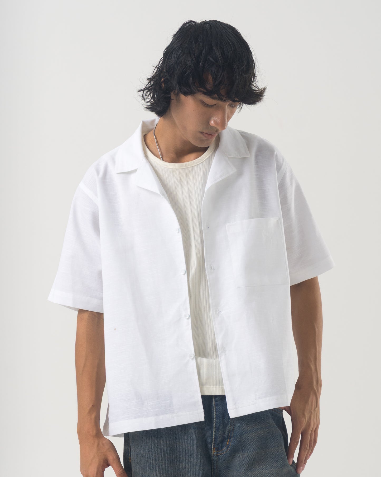 Studio Camp Shirt (Linen - White)