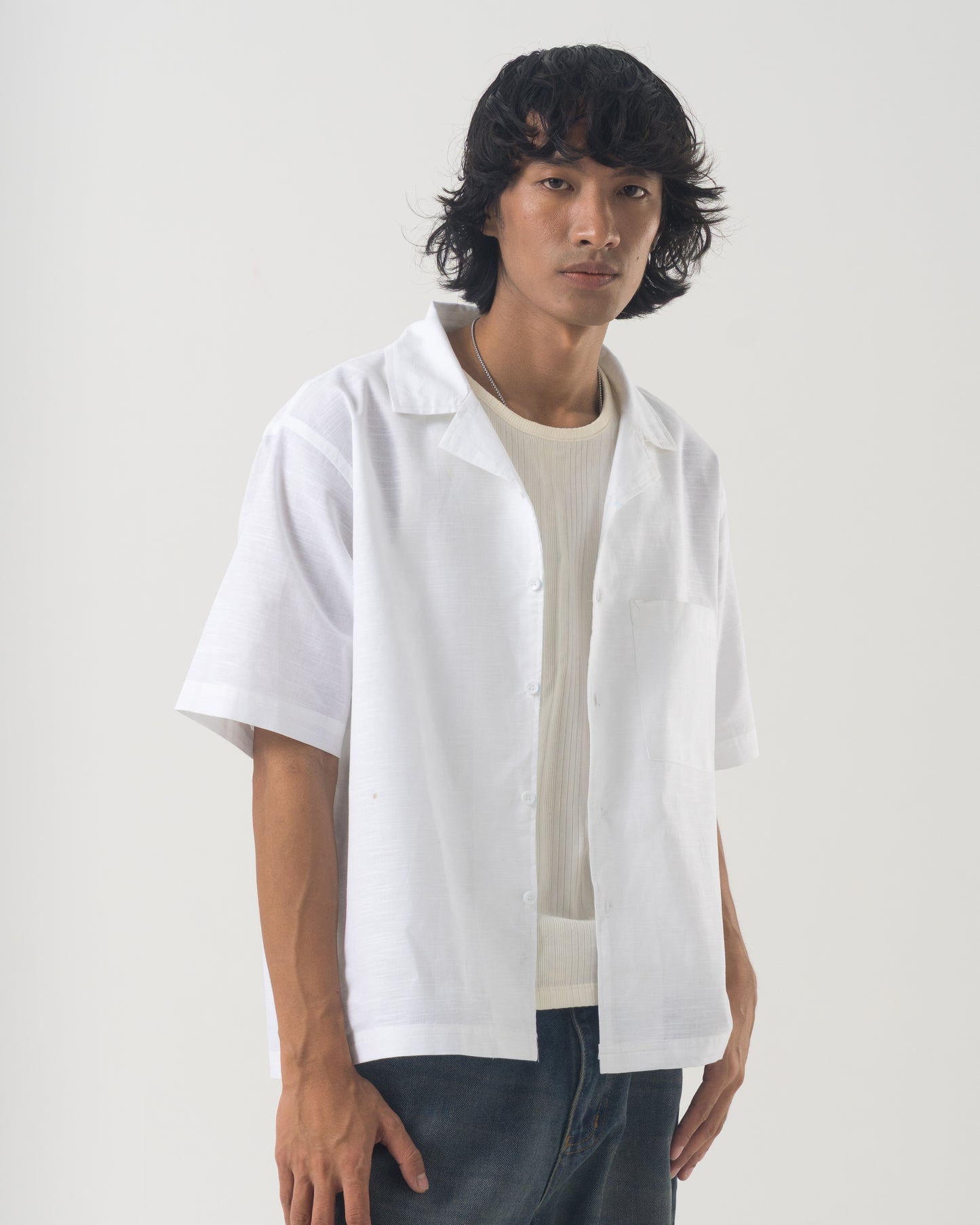 Studio Camp Shirt (Linen - White)