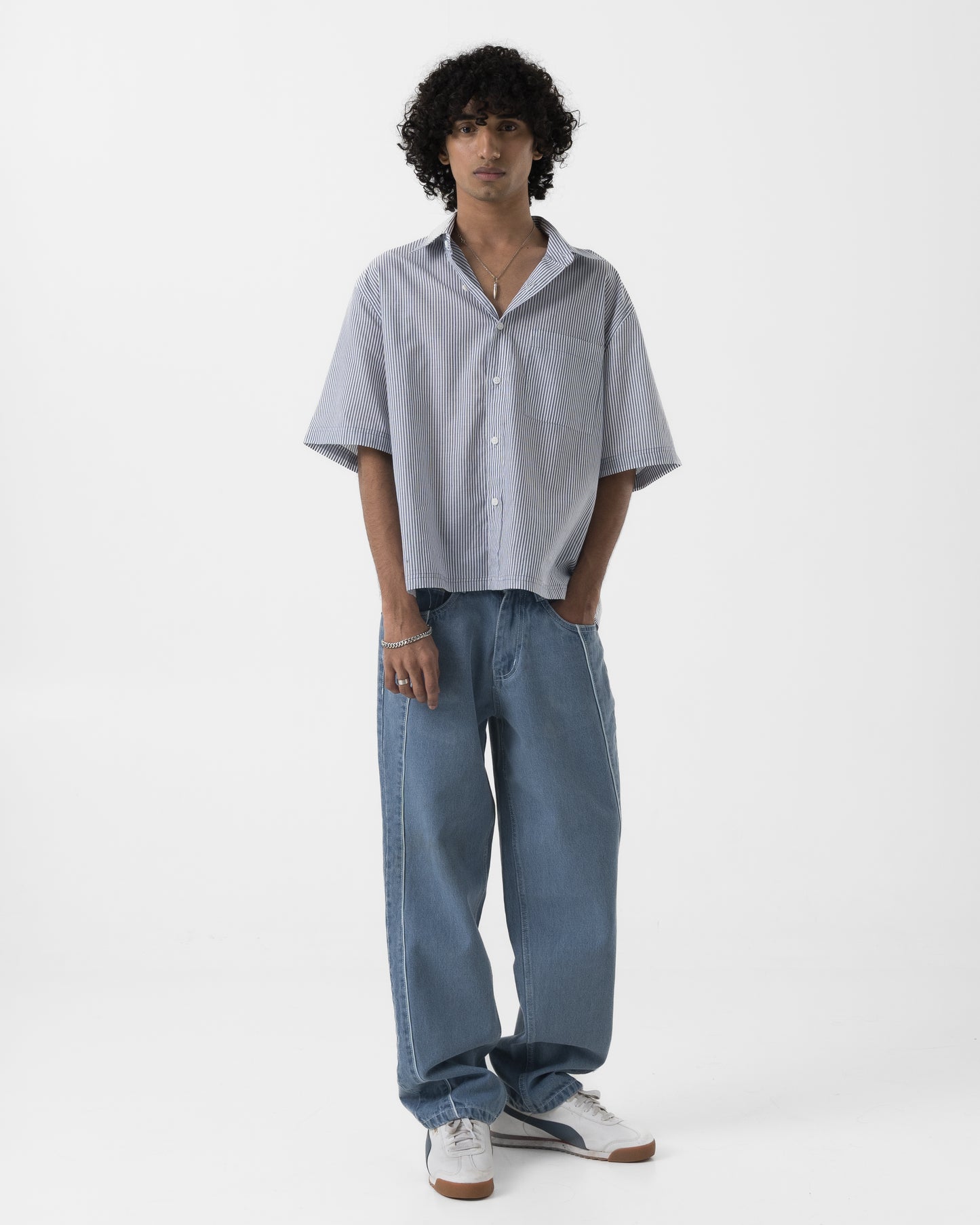 Piped Denim (Stone Blue)