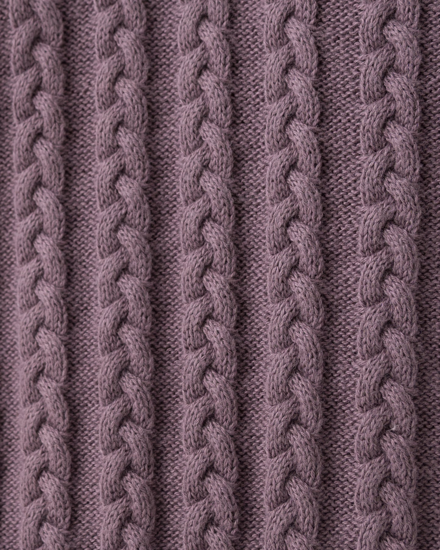 Cable-Knit Polo (Mauve)