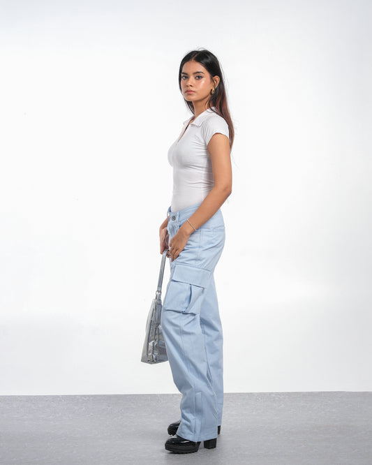 Straight Cargo Pants (Ocean Blue)