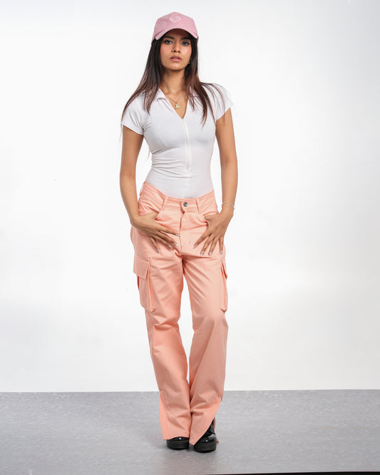 Straight Cargo Pants (Peach)