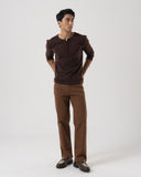 Essential Straight-Fit Trousers (Brown)
