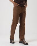 Essential Straight-Fit Trousers (Brown)