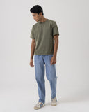 Light Wash Jeans with Layered Waistband