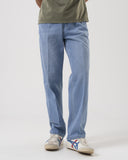 Light Wash Jeans with Layered Waistband