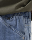 Light Wash Jeans with Layered Waistband