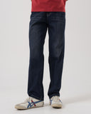 Dark Wash Jeans with Layered Waistband