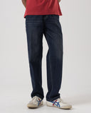 Dark Wash Jeans with Layered Waistband