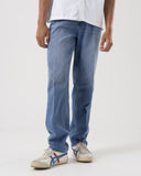 Medium Wash Jeans with Layered Waistband