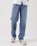 Medium Wash Jeans with Layered Waistband