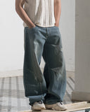 Barrel Fit Denim (Moss Blue)