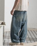 Barrel Fit Denim (Moss Blue)