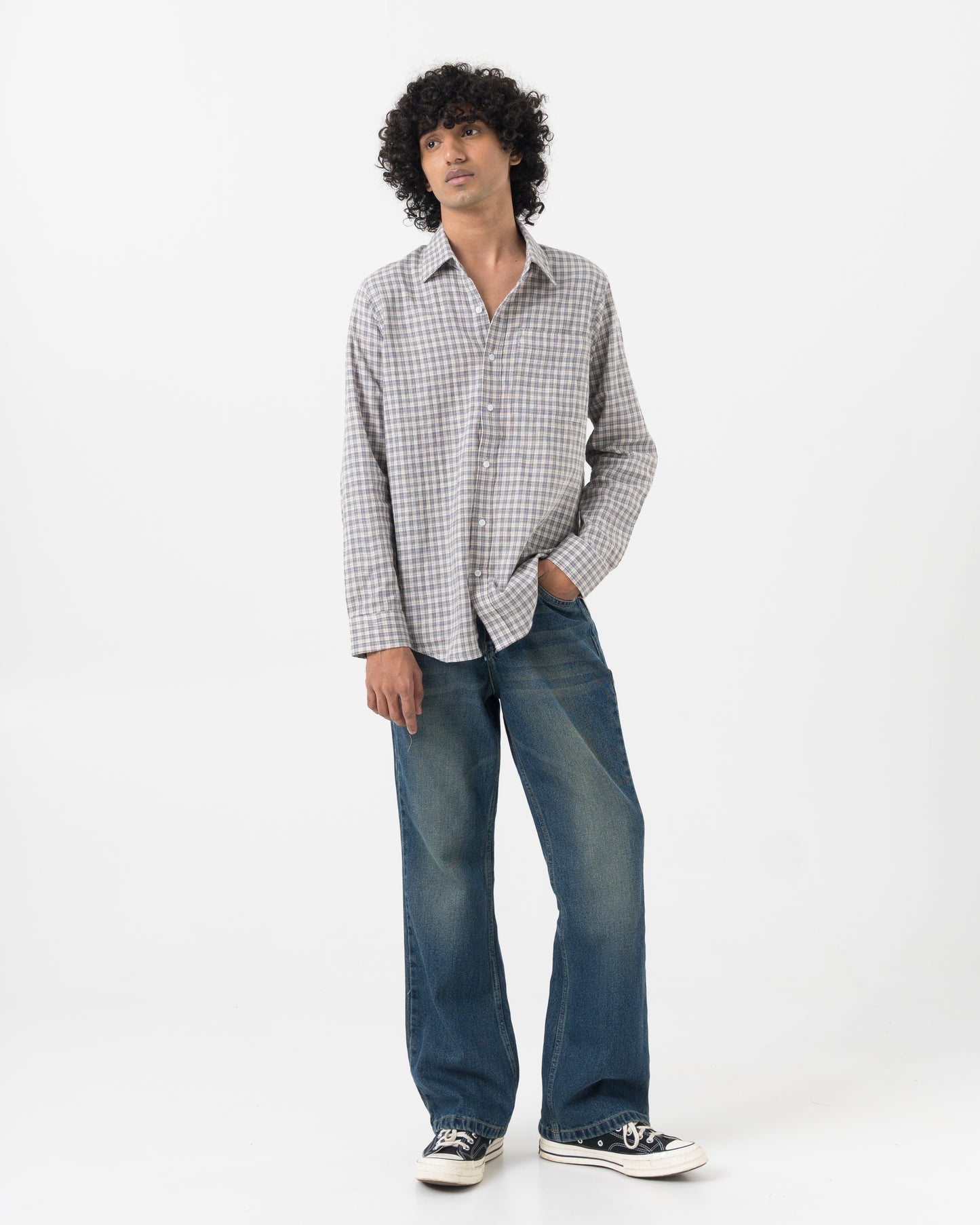 Crinkle Check Shirt