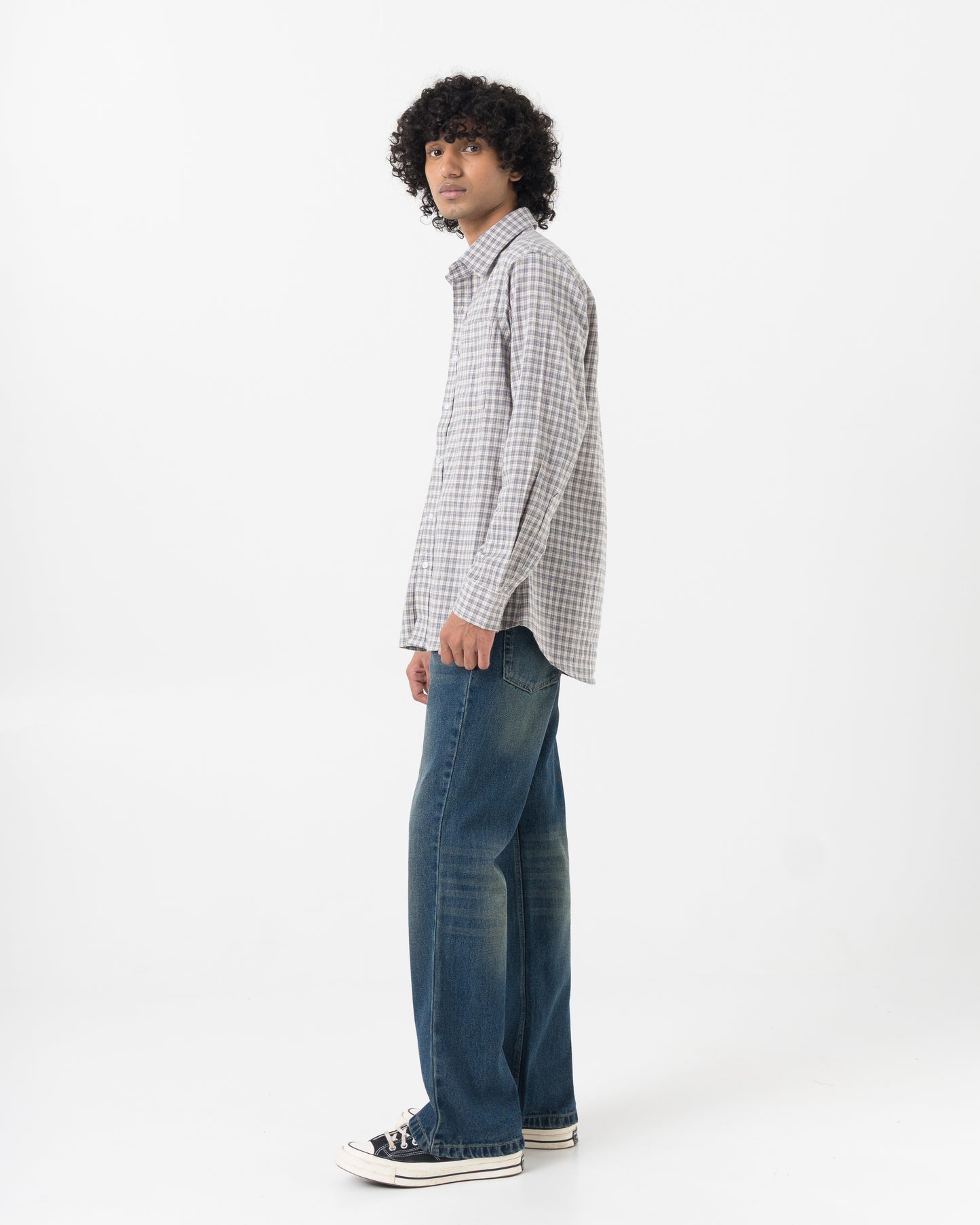 Crinkle Check Shirt