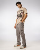 Flare Cargo Pants (Grey)