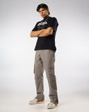 Flare Cargo Pants (Grey)