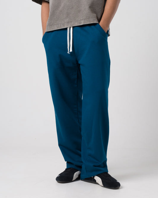 Raw Hem Loose Sweatpants (Teal)