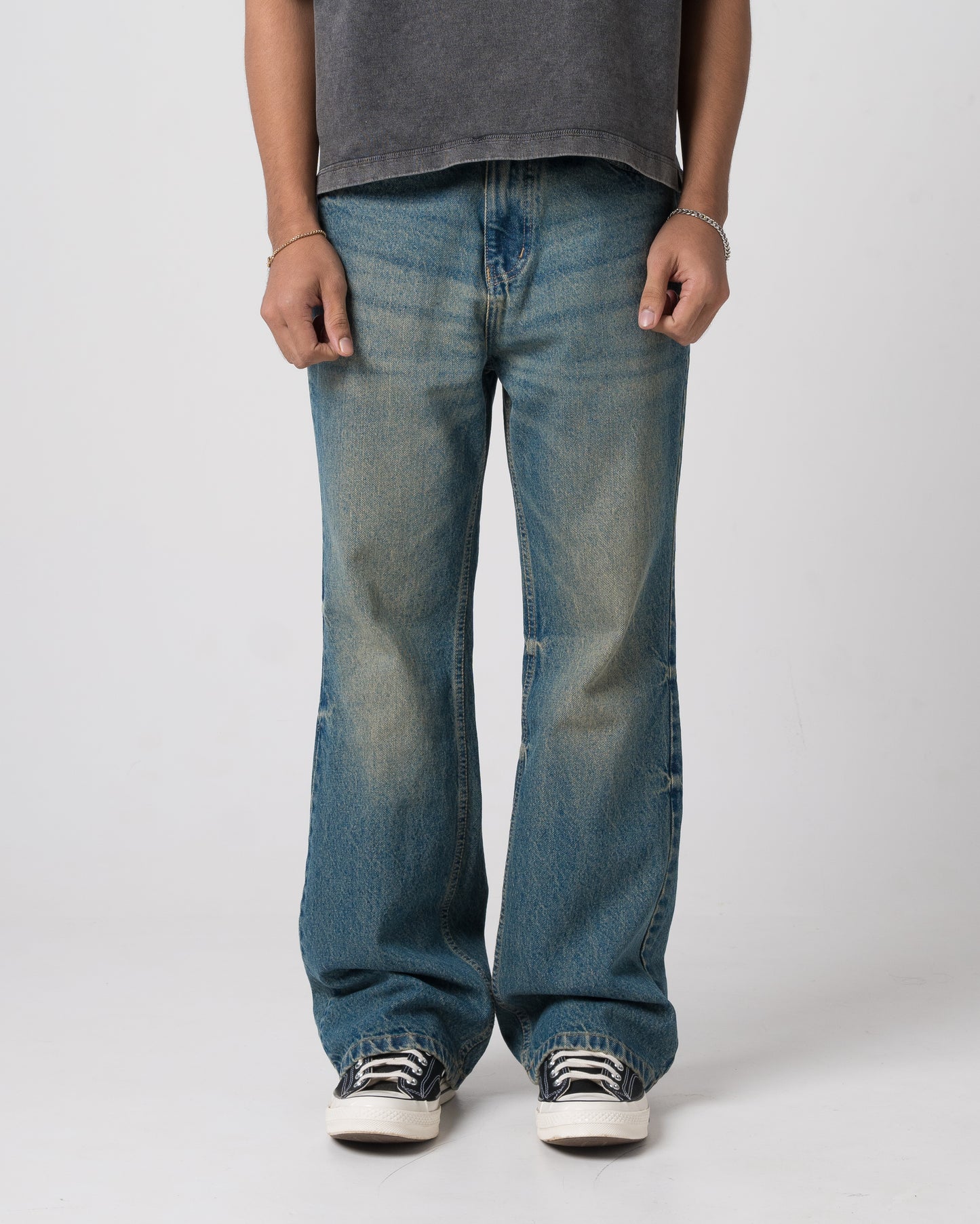 Vintage Bootcut Denim (Sun-faded Blue)