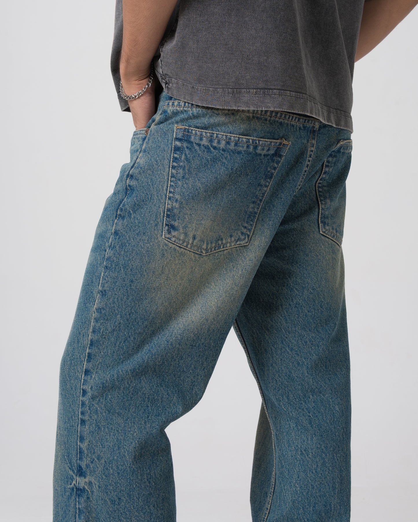 Vintage Bootcut Denim (Sun-faded Blue)