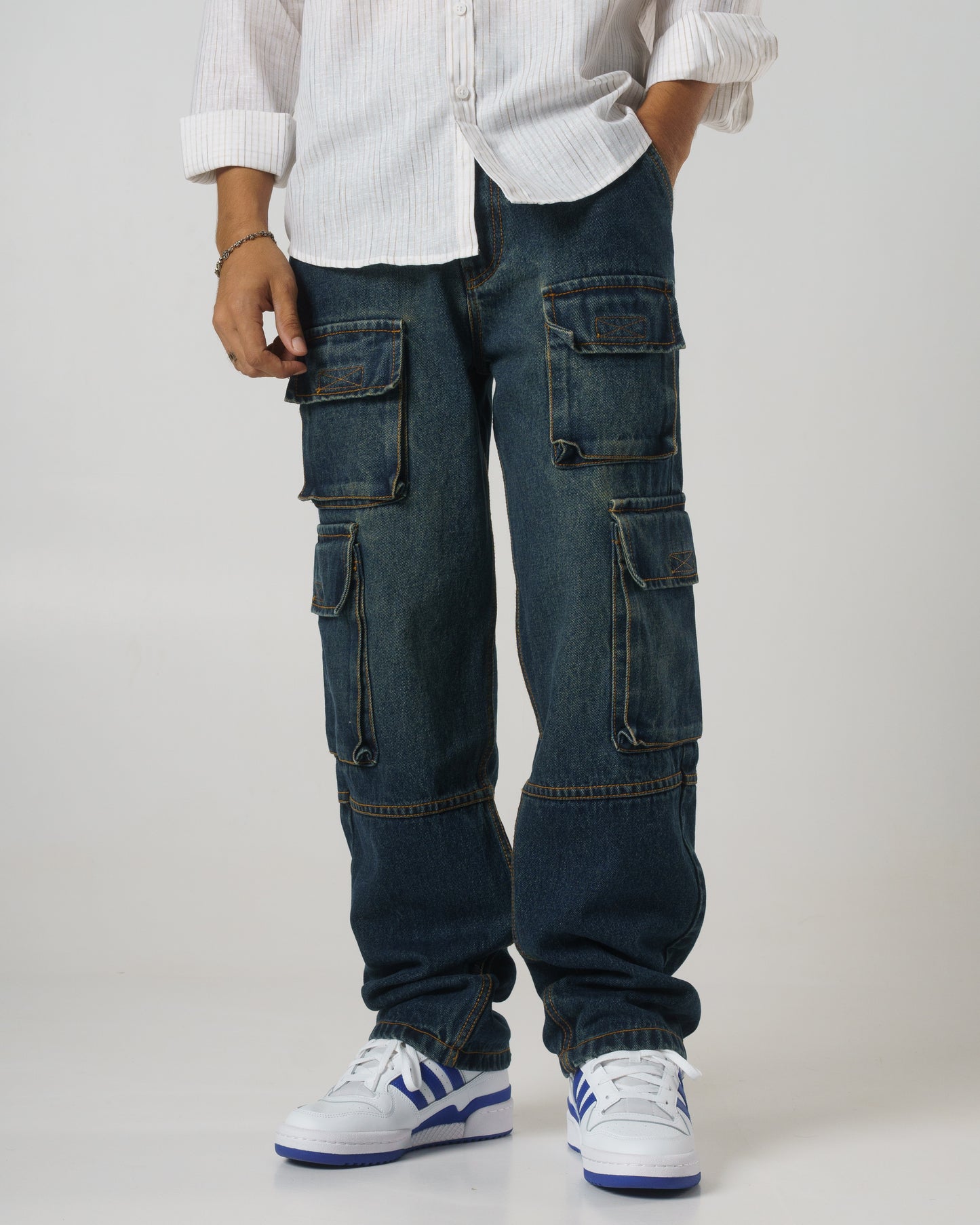 Denim Cargo Pants