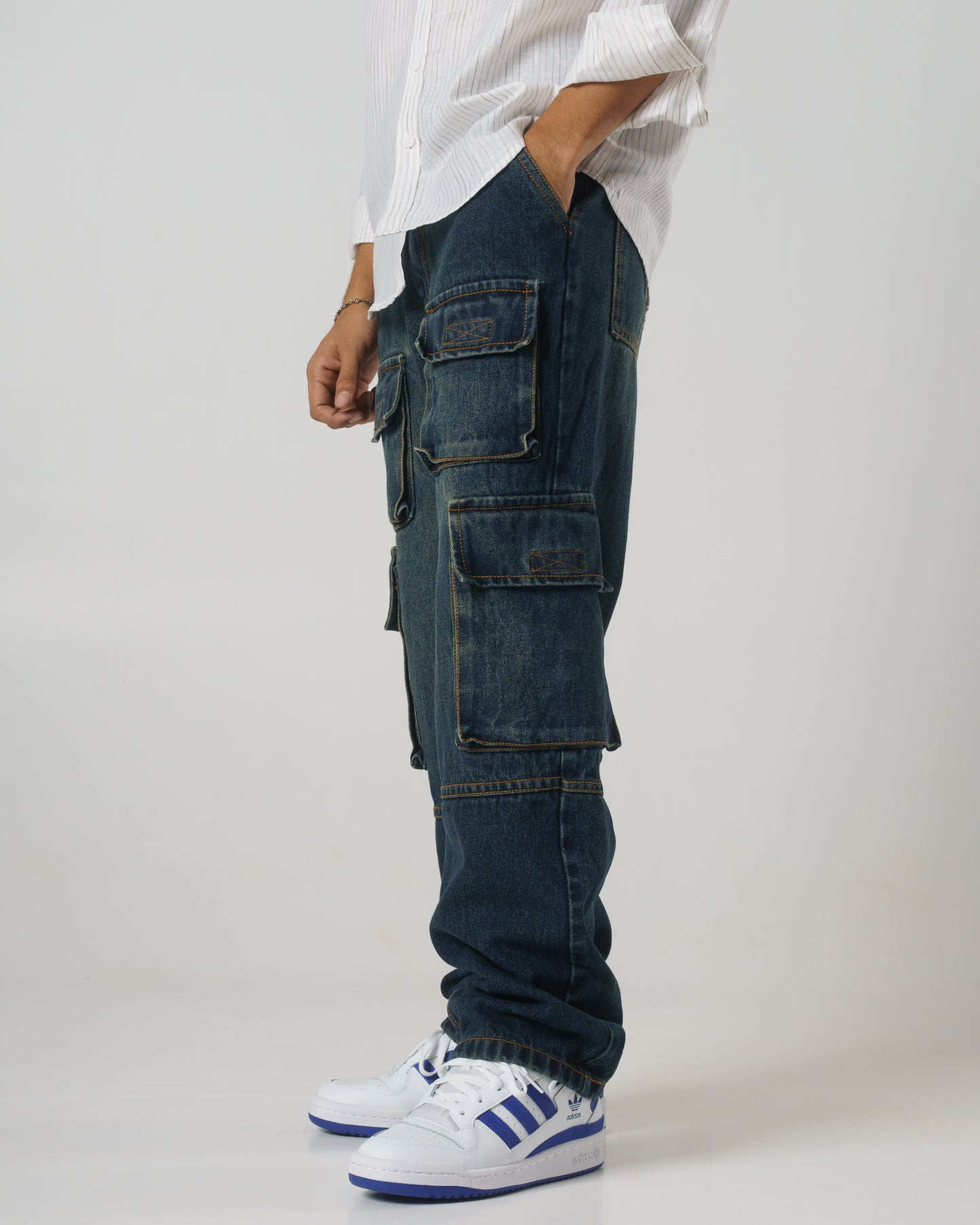 Denim Cargo Pants