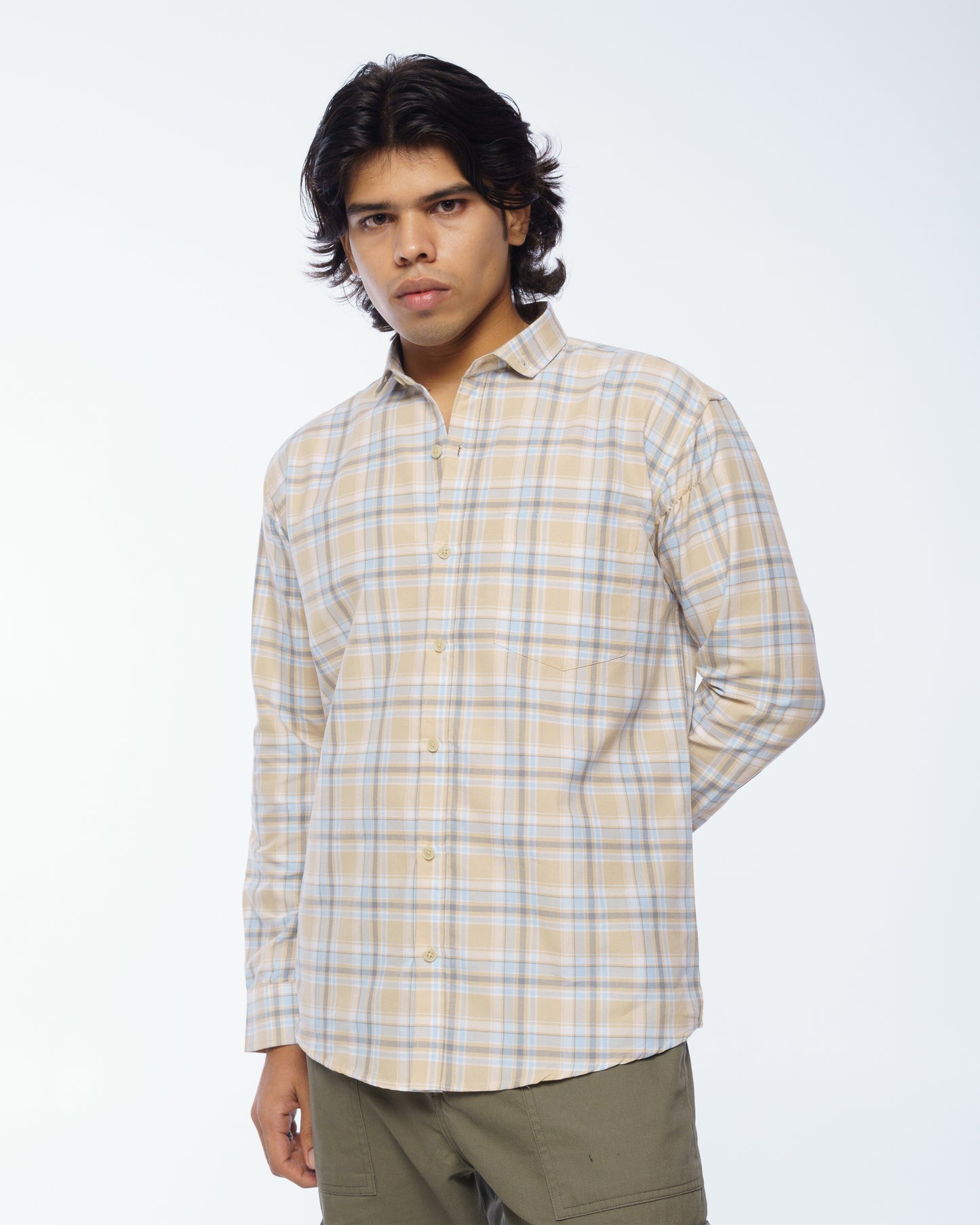 The Check Shirt (Cream)