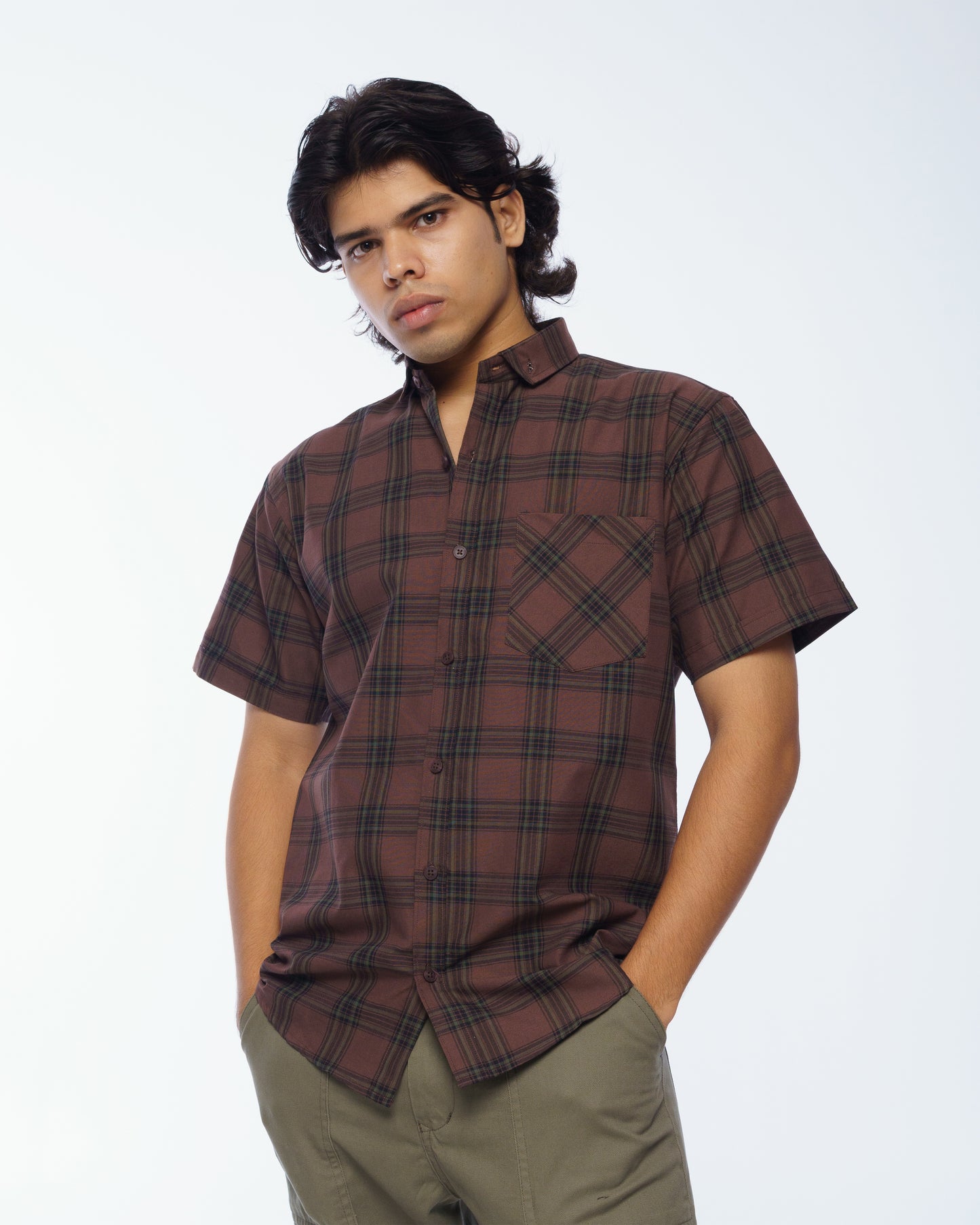 The Check Shirt (Maroon)