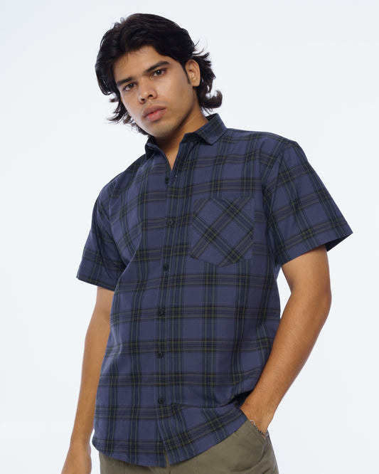 The Check Shirt (Navy)