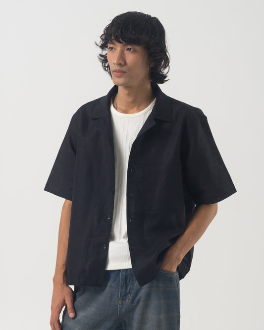 Studio Camp Shirt (Linen - Black)