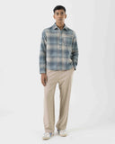 Blue Grey Plaid Shirt