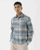 Blue Grey Plaid Shirt