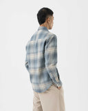Blue Grey Plaid Shirt