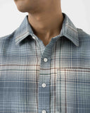 Blue Grey Plaid Shirt