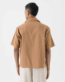 Camel Textured Camp Shirt