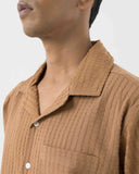 Camel Textured Camp Shirt