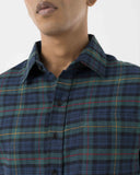 Navy Tartan Plaid Shirt