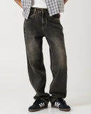 Straight Fit Jeans (Faded Black)