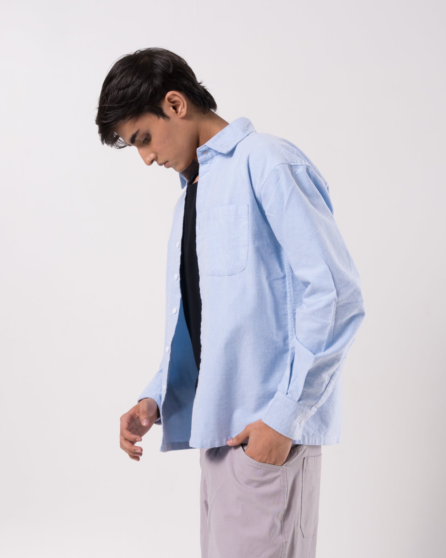 Brushed Oxford Shirt (Blue)