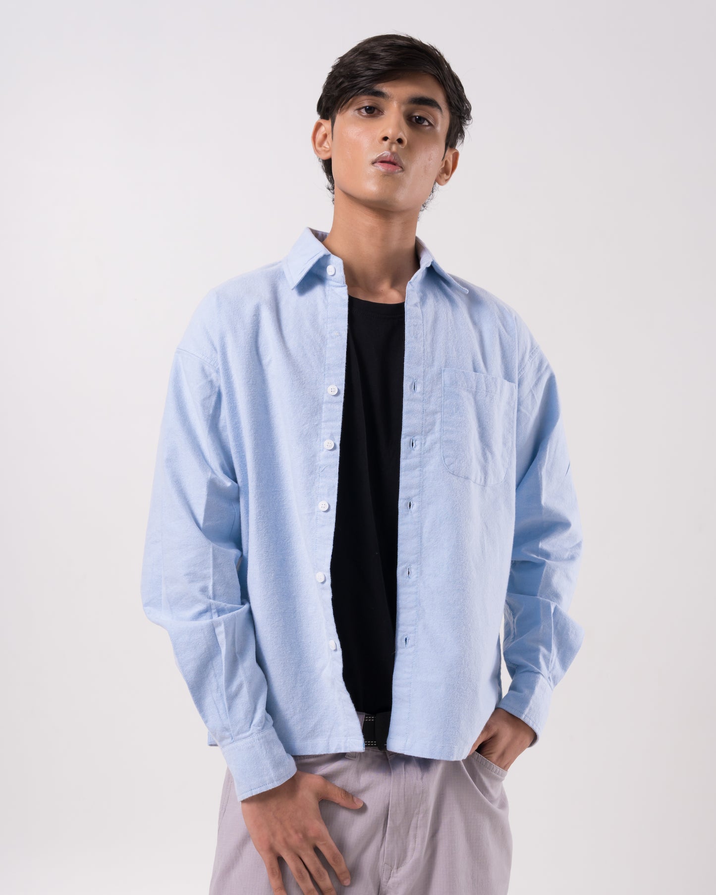 Brushed Oxford Shirt (Blue)