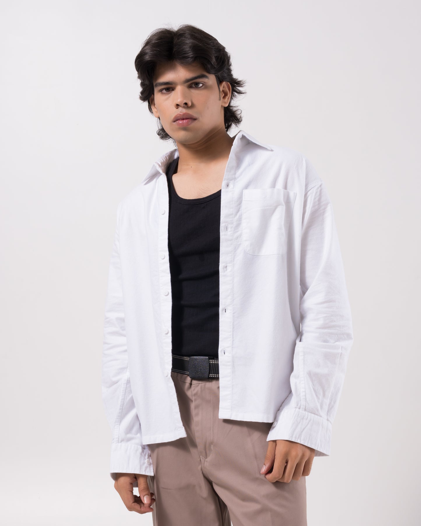 Brushed Oxford Shirt (White)